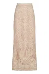 P.a.r.o.s.h Maxi Skirt With Intricate Floral Lace Detailing