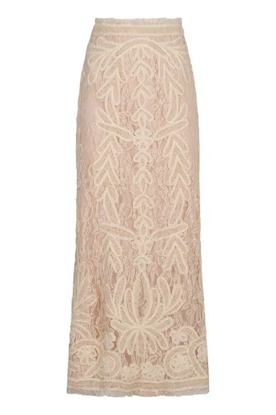 P.a.r.o.s.h . Nixie Midi Skirt In White