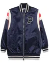 P.a.r.o.s.h Logo-patch Bomber Jacket Featuring Stripe Detailing In Fantasia Blue