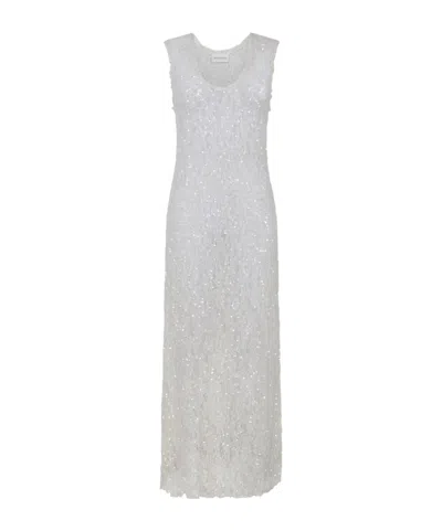 P.a.r.o.s.h Noodles Lace Trim Dress In White