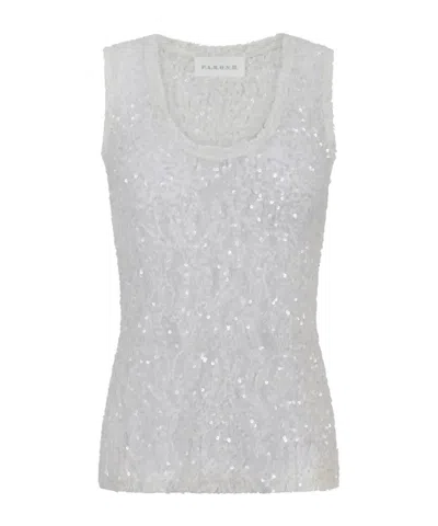 P.a.r.o.s.h Noodles Sequin-embellished Top In White
