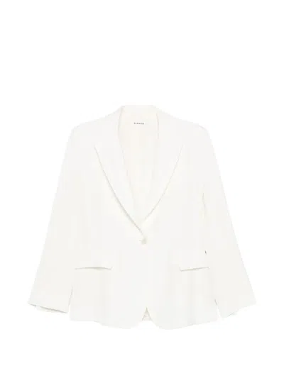 P.a.r.o.s.h Notched Lapel Blazer In White