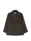 P.a.r.o.s.h Notch-lapel Double-breasted Coat In Brown