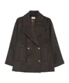 P.a.r.o.s.h Notch-lapel Double-breasted Coat In Brown