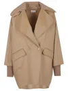 P.a.r.o.s.h Parosh Nude Wool Cape With Double-breasted Front In Neutral