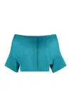 Shop P.a.r.o.s.h . Off-shoulder Bolero Jacket In Turquoise