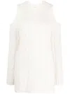 P.a.r.o.s.h Liquore Cold-shoulder Crochet Knit Sweater In White