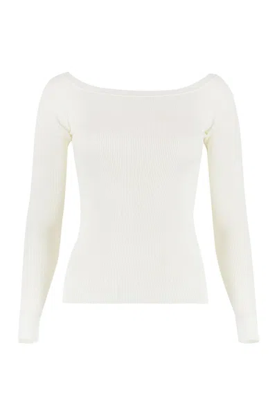 P.a.r.o.s.h Off-shoulders Top In Panna