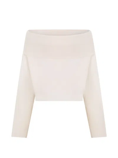 P.a.r.o.s.h Off-shoulder Sweater In Neutral
