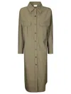 P.a.r.o.s.h . Olive Dresslong Sleeve Dress With Collar In Gray