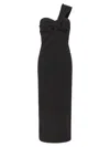 P.a.r.o.s.h Black One-shoulder Dress With Sweetheart Neckline In Viscose Blend Woman In Black