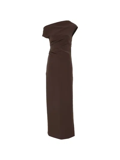 P.a.r.o.s.h One-shoulder Draped Maxi Dress In Multi
