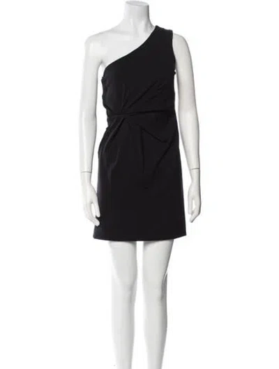 Pre-owned P.a.r.o.s.h One-shoulder Mini Dress In Black