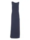 P.a.r.o.s.h Sleeveless Maxi Dress With Unique Cut-out Detail In Blue