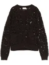 P.a.r.o.s.h Open-knit Cardigan In Brown