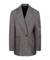 P.a.r.o.s.h Checked Pattern Front Pockets Long Sleeves In Gray