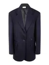 P.a.r.o.s.h Wool Single-breasted Blazer Jacket In Azul