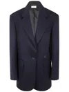 P.a.r.o.s.h Wool Single-breasted Blazer Jacket In Blue