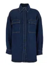 P.a.r.o.s.h Blue Jacket With Patched Chest Pockets In Blue