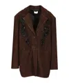 P.a.r.o.s.h Oversized Jacket With Embroidery In Brown