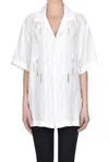P.a.r.o.s.h Embroidered Linen Shirt In Cream