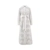P.a.r.o.s.h P. A.r. O.s. H. Long Shirt Dress With Lace Inserts In Grey