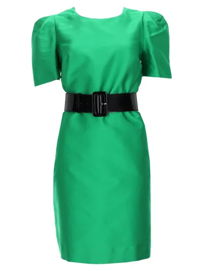 P.a.r.o.s.h P. A.r. O.s. H. Abito In Satin Con Cintura In Green