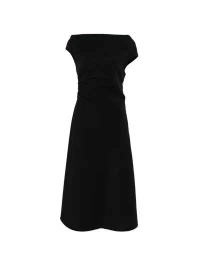 P.a.r.o.s.h P. A.r. O.s. H. A-line Skirt Midi Dress In Black
