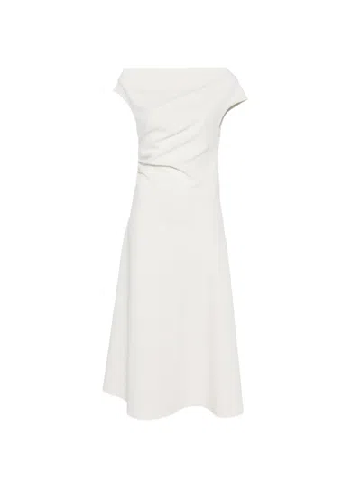 P.a.r.o.s.h P. A.r. O.s. H. A-line Skirt Midi Dress In White