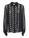 P.a.r.o.s.h Transparency Black Shirt Blouse In Black