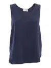P.a.r.o.s.h Sleeveless Scoop Neck Blouse In Blue