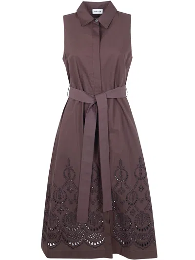 P.a.r.o.s.h P. A.r. O.s. H. Cannes Midi Dress In Brown