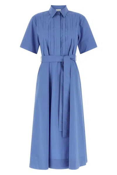 P.a.r.o.s.h Canyox26 Pleated Midi Dress In Blue
