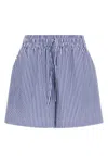 P.a.r.o.s.h Cotton Shorts Elastic Waistband Vertical Stripes In Blue