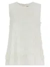 P.a.r.o.s.h White Embroidered Top In Gold