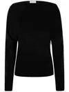 Shop P.a.r.o.s.h P. A.r. O.s. H. Long Sleeve Blouse With Dropping Neckline In Black  