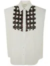 P.a.r.o.s.h Sequin-embellished Sleeveless Shirt In Brown