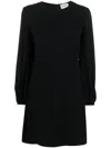 P.a.r.o.s.h Long-sleeved A-line Mini Dress In Black