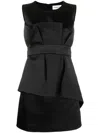 P.a.r.o.s.h Satin Belted Sleveless Minidress In Black
