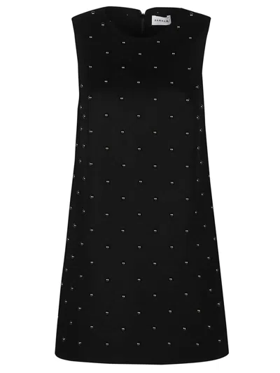P.a.r.o.s.h Studded Crew Neck Mini Dress With Brushed Finish In Blue