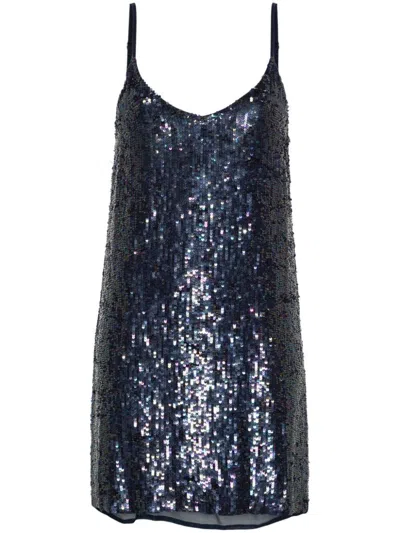 P.a.r.o.s.h Gabriel Sequinned Mini Dress In Black