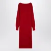 P.a.r.o.s.h . Red Wool And Cashmere Midi Dress In Red