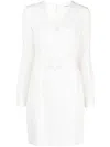 P.a.r.o.s.h V-neck Belted Minidress Cut-out Sleeves In White