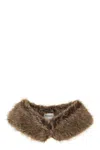 P.a.r.o.s.h Faux Fur Collar Scarves And Foulards Brown In Brown