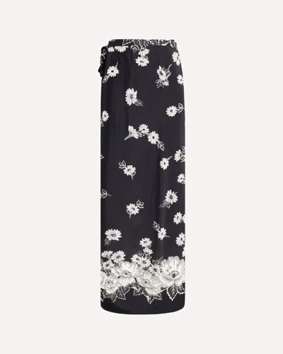 P.a.r.o.s.h P. A.r. O.s. H. Floral Wrap Skirt In Fantasia Nero