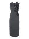 P.a.r.o.s.h Midi Dress With Applications In Gray
