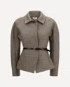 P.a.r.o.s.h Houndstooth-pattern Belted Jacket In Gray