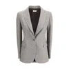 P.a.r.o.s.h P. A.r. O.s. H. Houndstooth Patterned Jacket In Gray
