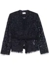 P.a.r.o.s.h Parosh Floral Lace Jacket In Blue