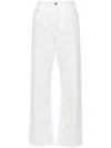 P.a.r.o.s.h Sequin-embellished Straight Leg Jeans With Belt Loops In Beige